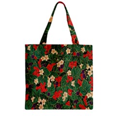 Berries And Leaves Zipper Grocery Tote Bag by Simbadda