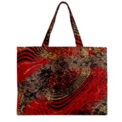 Red Gold Black Background Zipper Mini Tote Bag by Simbadda