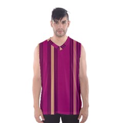 Stripes Background Wallpaper In Purple Maroon And Gold Men s Basketball Tank Top by Simbadda