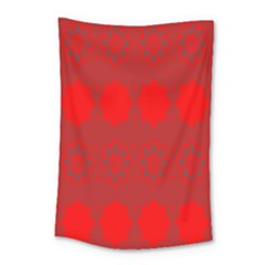 Red Flowers Velvet Flower Pattern Small Tapestry by Simbadda