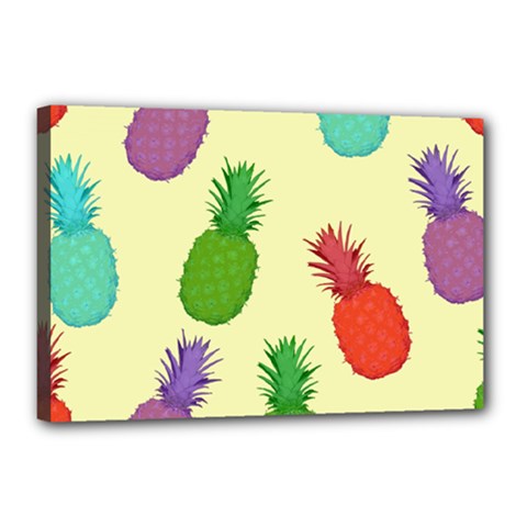 Colorful Pineapples Wallpaper Background Canvas 18  X 12  by Simbadda