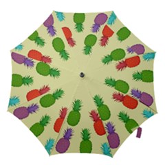 Colorful Pineapples Wallpaper Background Hook Handle Umbrellas (large) by Simbadda