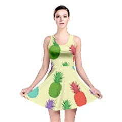 Colorful Pineapples Wallpaper Background Reversible Skater Dress by Simbadda