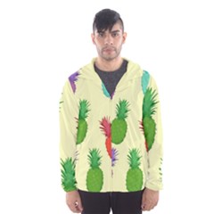 Colorful Pineapples Wallpaper Background Hooded Wind Breaker (men) by Simbadda