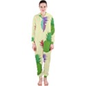 Colorful Pineapples Wallpaper Background Hooded Jumpsuit (Ladies)  View1