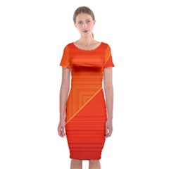 Abstract Clutter Baffled Field Classic Short Sleeve Midi Dress by Simbadda