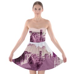 Abstract Painting Edinburgh Capital Of Scotland Strapless Bra Top Dress by Simbadda