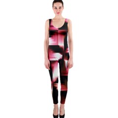 Red And Pink Abstract Background Onepiece Catsuit by Simbadda