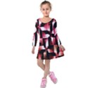 Red And Pink Abstract Background Kids  Long Sleeve Velvet Dress View1