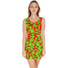 Colorful Qr Code Digital Computer Graphic Sleeveless Bodycon Dress