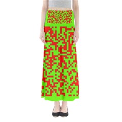 Colorful Qr Code Digital Computer Graphic Maxi Skirts by Simbadda