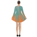 Abstract Elegant Background Pattern Long Sleeve Velvet V-neck Dress View2