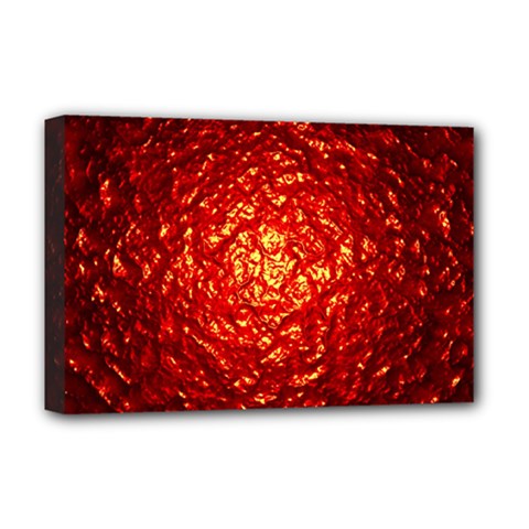 Abstract Red Lava Effect Deluxe Canvas 18  X 12  