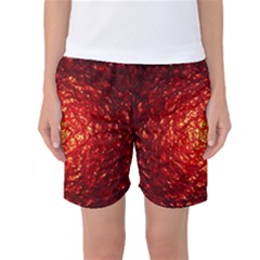 Abstract Red Lava Effect Women s Basketball Shorts by Simbadda