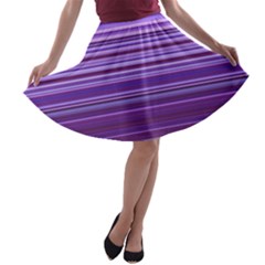 Stripe Colorful Background A-line Skater Skirt by Simbadda