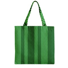 Green Herringbone Pattern Background Wallpaper Zipper Grocery Tote Bag by Simbadda