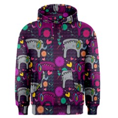 Colorful Elephants Love Background Men s Pullover Hoodie by Simbadda