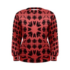 Digital Computer Graphic Seamless Patterned Ornament In A Red Colors For Design Women s Sweatshirt