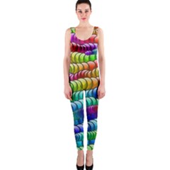 Digitally Created Abstract Rainbow Background Pattern Onepiece Catsuit by Simbadda