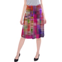 Background Abstract Weave Of Tightly Woven Colors Midi Beach Skirt by Simbadda