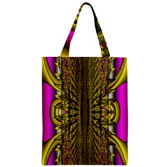 Fractal In Purple And Gold Zipper Classic Tote Bag