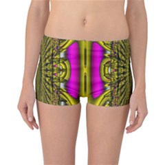 Fractal In Purple And Gold Reversible Bikini Bottoms