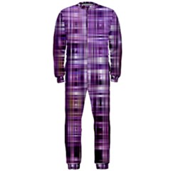 Purple Wave Abstract Background Shades Of Purple Tightly Woven Onepiece Jumpsuit (men)  by Simbadda