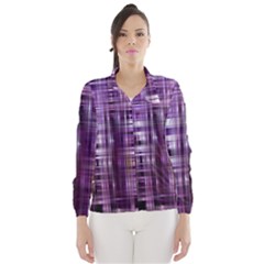 Purple Wave Abstract Background Shades Of Purple Tightly Woven Wind Breaker (women) by Simbadda