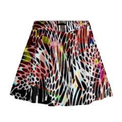Abstract Composition Digital Processing Mini Flare Skirt by Simbadda
