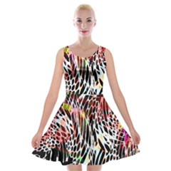 Abstract Composition Digital Processing Velvet Skater Dress by Simbadda