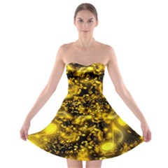 Vortex Glow Abstract Background Strapless Bra Top Dress by Simbadda