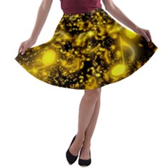 Vortex Glow Abstract Background A-line Skater Skirt by Simbadda