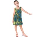 Holly Frame With Stone Fractal Background Kids  Sleeveless Dress View1
