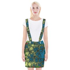 Holly Frame With Stone Fractal Background Suspender Skirt by Simbadda