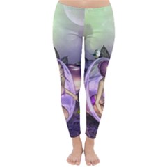 Wonderful Fairy In The Wonderland , Colorful Landscape Classic Winter Leggings by FantasyWorld7