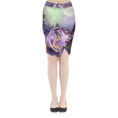 Wonderful Fairy In The Wonderland , Colorful Landscape Midi Wrap Pencil Skirt by FantasyWorld7