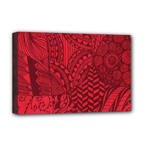 Deep Red Background Abstract Deluxe Canvas 18  X 12   by Simbadda