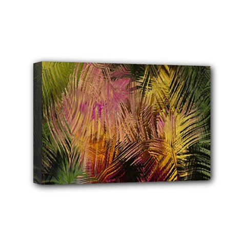 Abstract Brush Strokes In A Floral Pattern  Mini Canvas 6  x 4 