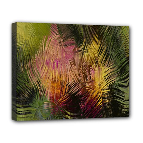 Abstract Brush Strokes In A Floral Pattern  Deluxe Canvas 20  x 16  