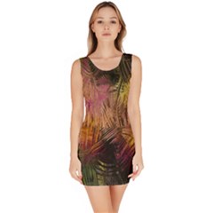 Abstract Brush Strokes In A Floral Pattern  Sleeveless Bodycon Dress