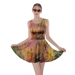 Abstract Brush Strokes In A Floral Pattern  Skater Dress