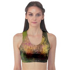 Abstract Brush Strokes In A Floral Pattern  Sports Bra