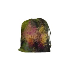 Abstract Brush Strokes In A Floral Pattern  Drawstring Pouches (Small) 