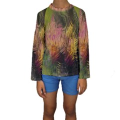 Abstract Brush Strokes In A Floral Pattern  Kids  Long Sleeve Swimwear