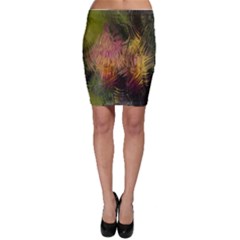 Abstract Brush Strokes In A Floral Pattern  Bodycon Skirt
