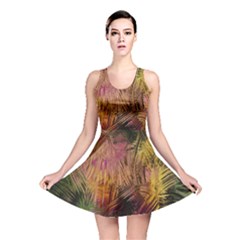 Abstract Brush Strokes In A Floral Pattern  Reversible Skater Dress