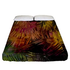 Abstract Brush Strokes In A Floral Pattern  Fitted Sheet (Queen Size)