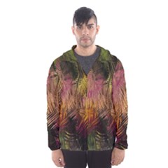 Abstract Brush Strokes In A Floral Pattern  Hooded Wind Breaker (Men)