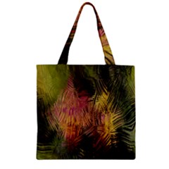 Abstract Brush Strokes In A Floral Pattern  Zipper Grocery Tote Bag