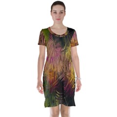 Abstract Brush Strokes In A Floral Pattern  Short Sleeve Nightdress